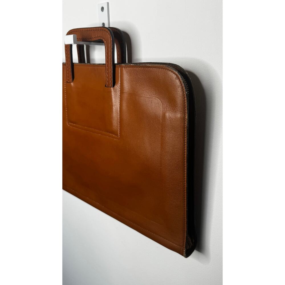 1970s Wear Best VelvaHide Leather Portfolio Briefcase Brown Zip Case - Picture 13 of 16